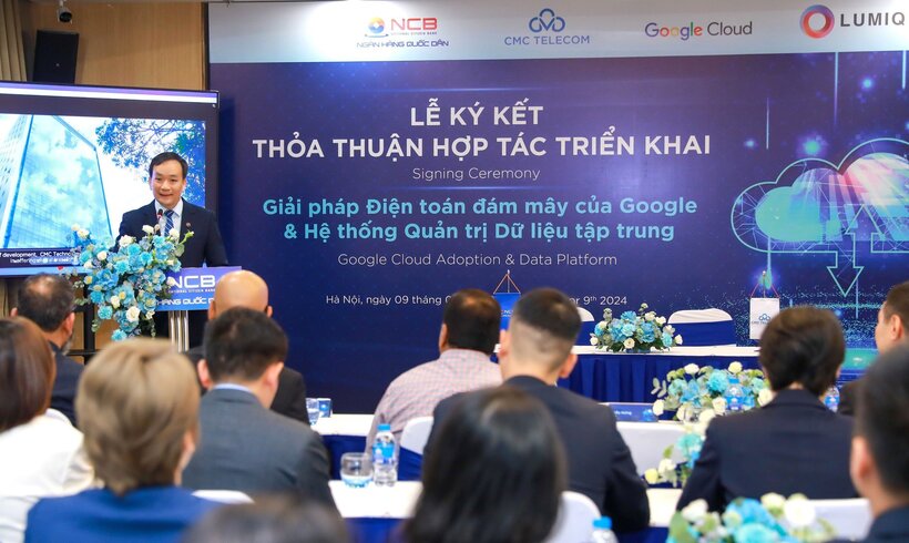 Ông Tạ Kiều Hưng – Tổng Giám đốc NCB phát biểu tại sự kiện