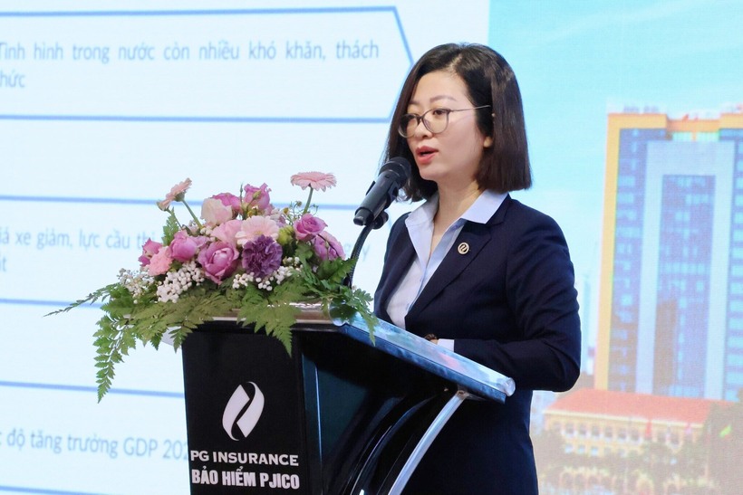 TGĐ Nguyễn Thị Hương Giang trình bày báo cáo tại Hội nghị.