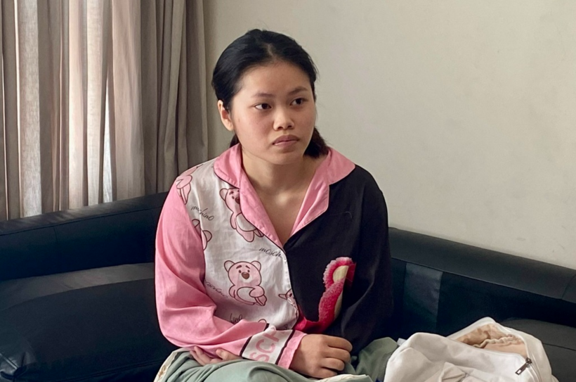 Nghi phạm Phạm Huỳnh Nhật Vi tại thời điểm bị bắt. Ảnh: Dân trí