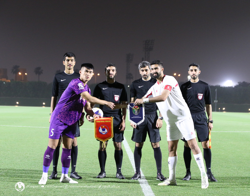 Đội tuyển U23 Việt Nam đã có trận đấu tập với đội tuyển U23 Jordan trong đợt tập huấn trước thềm VCK U23 châu Á 2024. Ảnh: VFF.