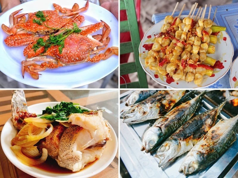 Đến Hòn Bần Phú Quốc các du khách không thể không thưởng thức những món hải sản tươi ngon.