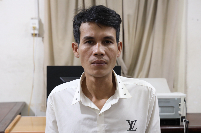 Đối tượng Bình An tại cơ quan điều tra. Ảnh: CAND