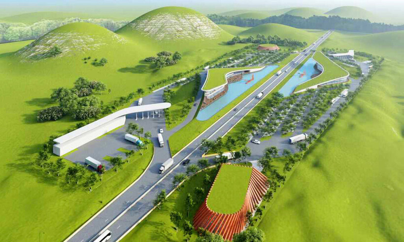 Phối cảnh một trạm dừng nghỉ trên đường cao tốc