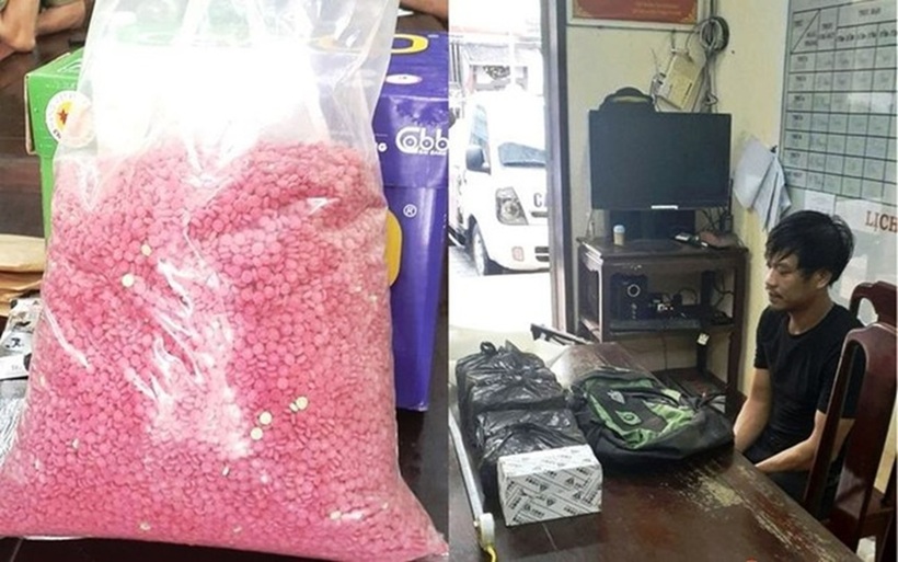 Đối tượng Khuê bị bắt cùng tang vật. Ảnh: Tiền phong.