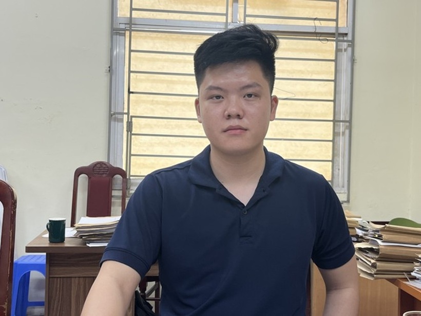 Đối tượng Hoàng Khương Duy bị bắt giữ. Ảnh: An ninh Thủ đô.