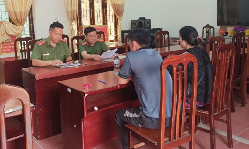 Anh H.M.P tại cơ quan công an. (Ảnh: Công an tỉnh Hà Giang)