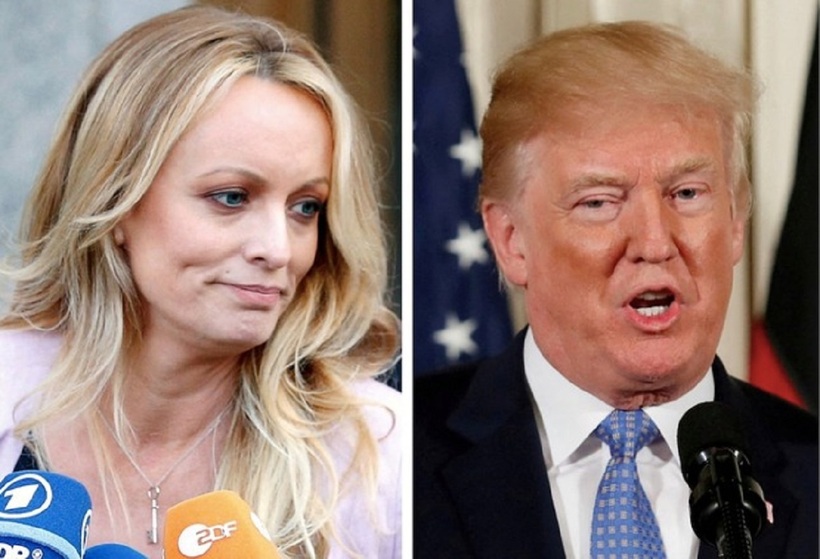 Ông Donald Trump và diễn viên phim người lớn Stormy Daniels. Ảnh: Reuters