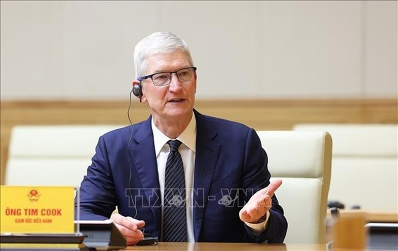 Giám đốc điều hành Tập đoàn Apple Tim Cook phát biểu.