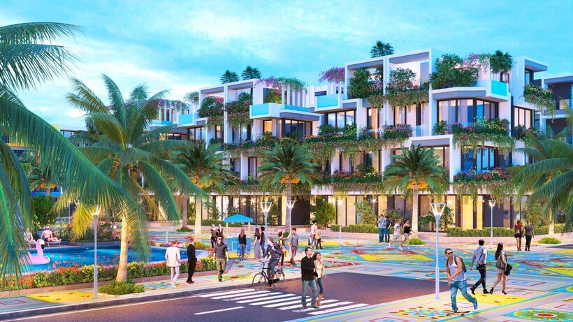 Phối cảnh shophouse tại Flamingo Golden Hill