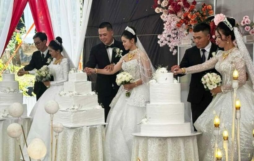Ba chị em ruột cùng làm đám cưới một ngày. Ảnh: Tiền Phong