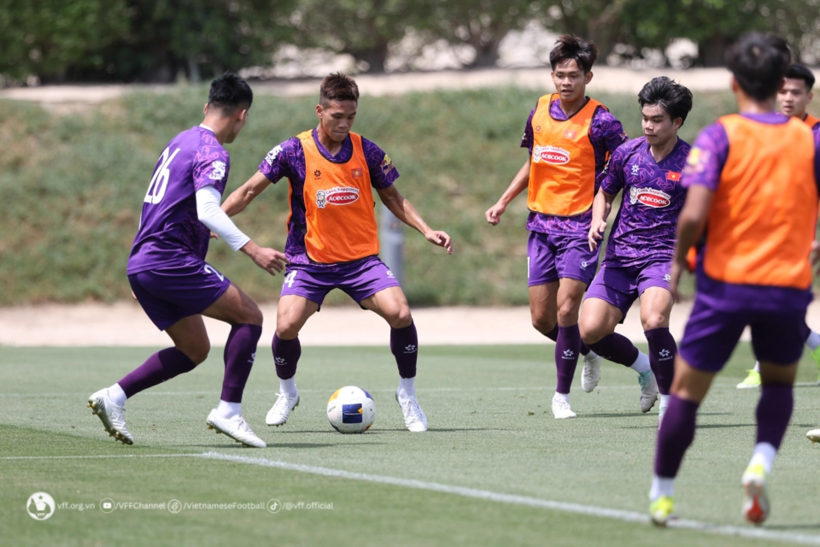U23 Việt Nam tự tin hướng đến trận gặp U23 Kuwait. Ảnh: VFF