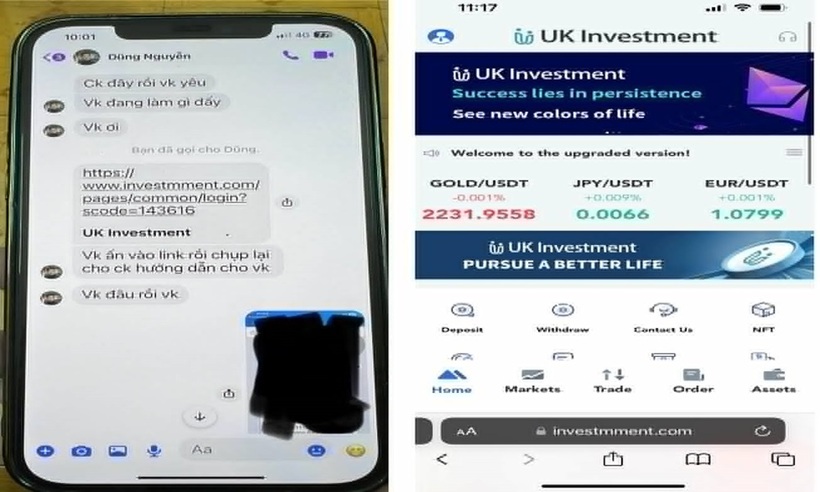 Trang web đầu tư tài chính đối tượng dụ dỗ chị H tham gia. (Ảnh: Công an tỉnh Quảng Ninh)
