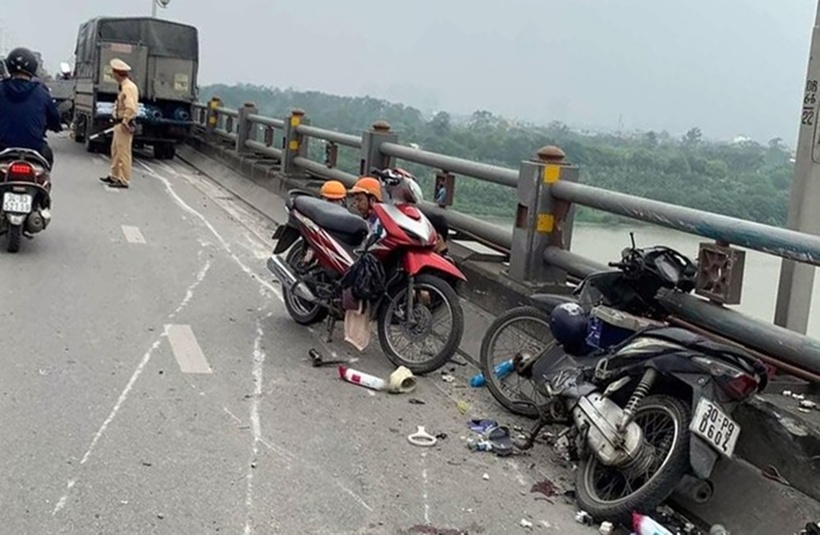 Hiện trường xảy ra vụ tai nạn. Ảnh: Báo Tiền Phong.