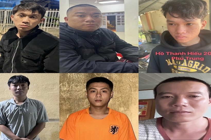 Công an huyện Đức Trọng bắt tạm giam 6 thanh niên về hành vi Gây rối trật tự công cộng. Ảnh: Dân Trí