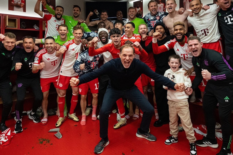 HLV Thomas Tuchel ăn mừng cùng đội bóng. Ảnh: Wiki