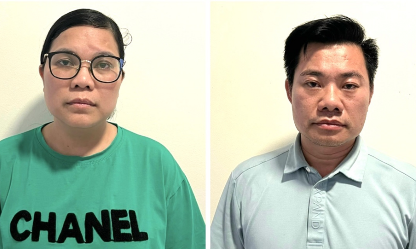 Đối tượng Nguyễn Thị Khuyên và Văn Đình Toàn. (Ảnh: Công an Hà Nội)