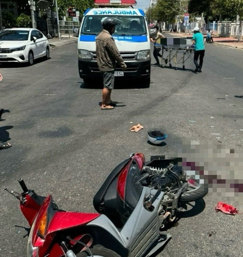 Hiện trường xảy ra vụ tai nạn. Ảnh: Báo Bình Thuận.
