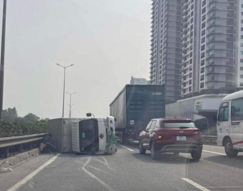 Hiện trường xảy ra vụ tai nạn. Ảnh: Báo Hà Nội mới.