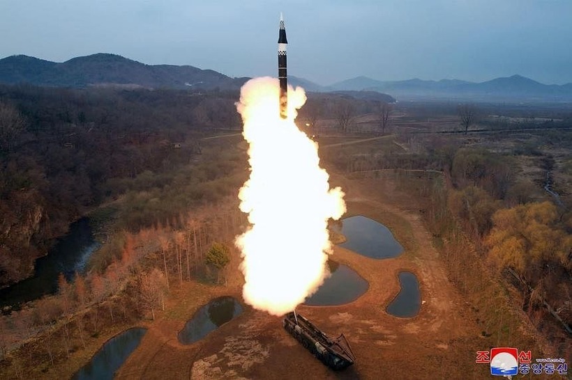 Một vụ thử tên lửa của Triều Tiên trước đó. Ảnh: KCNA