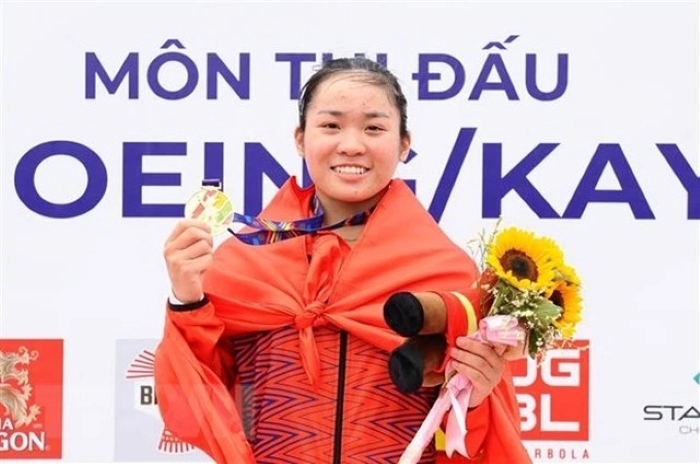 Nguyễn Thị Hương giúp Canoeing Việt Nam lần đầu giành suất tham dự Olympic. Ảnh: Thể thao và Văn hóa