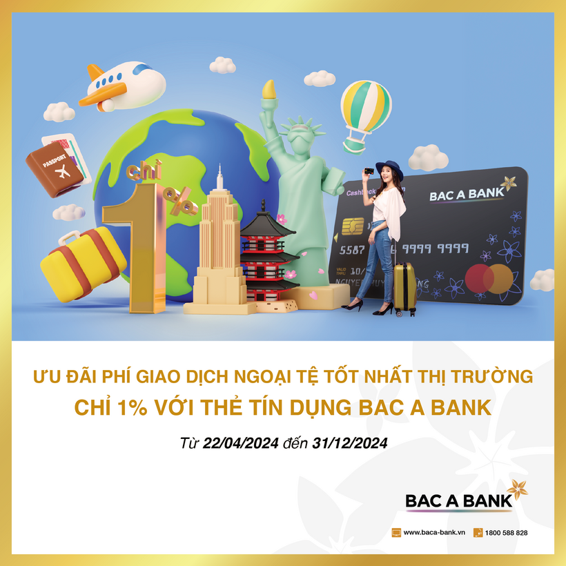 Thẻ tín dụng quốc tế BAC A BANK tiếp tục tung ưu đãi lớn khi giao dịch ngoại tệ - 1