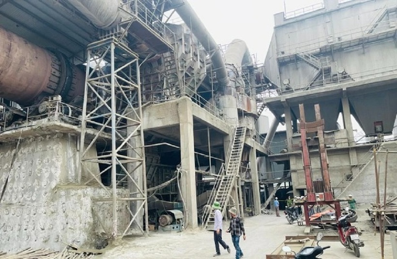 Khu vực hiện trường vụ tai nạn 7 người chết ở công ty xi măng Yên Bái. Ảnh: Báo Chính phủ
