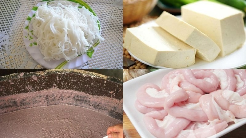 Nguyên liệu cho món bún đậu mắm tôm