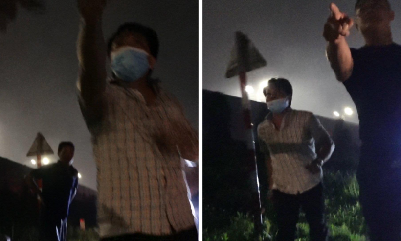 Nhóm người có hành vi hành hung phóng viên đang tác nghiệp.