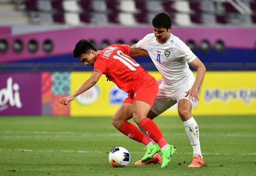 Phần lớn hiệp 1 trận U23 Việt Nam - U23 Uzbekistan có phần tẻ nhạt. Ảnh: Dân trí