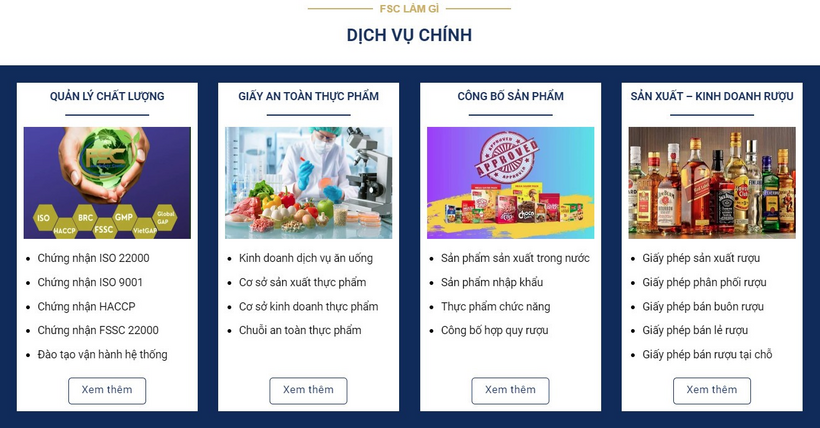 Các dịch vụ Công Ty FSC đang triển khai và được đánh giá cao