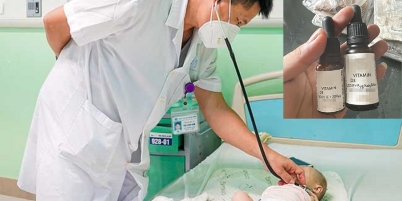 TS.BS Thái Thiên Nam đang thăm khám cho bệnh nhi ngộ độc vitamin D. Ảnh: BVCC