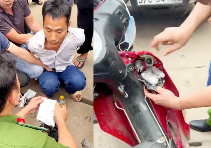 Đối tượng Lê Văn Hồng cùng tang vật. Ảnh: CAND