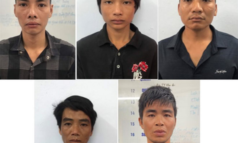 Công an quận Đồ Sơn bắt giữ các đối tượng trong vụ án. (Ảnh: Công an Hải Phòng)