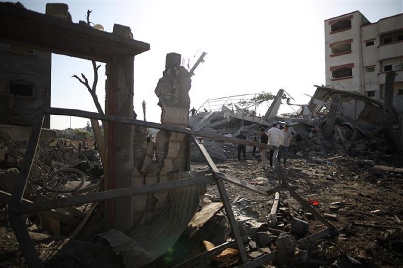 Cảnh đổ nát tại trại tị nạn Maghazi ở Dải Gaza. Ảnh: TTXVN