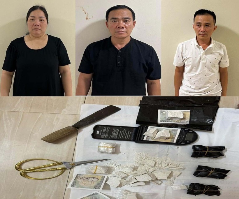 "Trùm" ma túy Hương "Chăm" cùng các đồng phạm bị lực lượng chức năng bắt giữ. Ảnh: VietNamnet