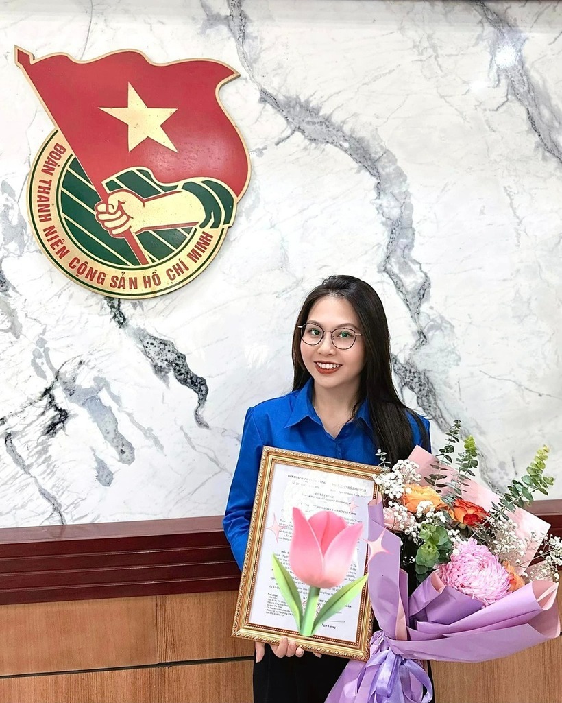 Vũ Quỳnh Anh tích cực tham gia các hoạt động Đoàn. Ảnh: Dân Trí
