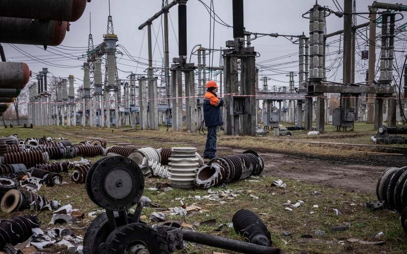 Cơ sở điện lực Ukraine. Ảnh: Getty.