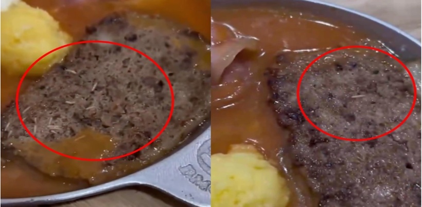 Hình ảnh dòi bò lúc nhúc trong miếng pate. (Ảnh cắt từ video)