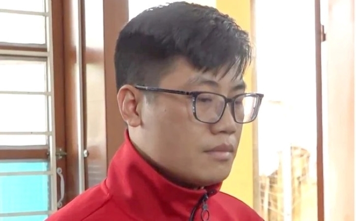 Lò Minh Phương tại cơ quan công an. Ảnh: VTV News