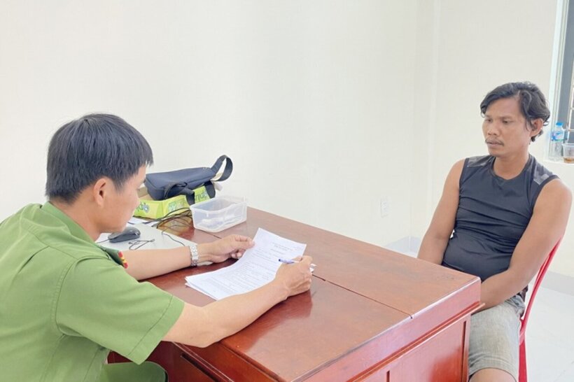 Thạch Ngọc Thật tại cơ quan công an. Ảnh: CAND