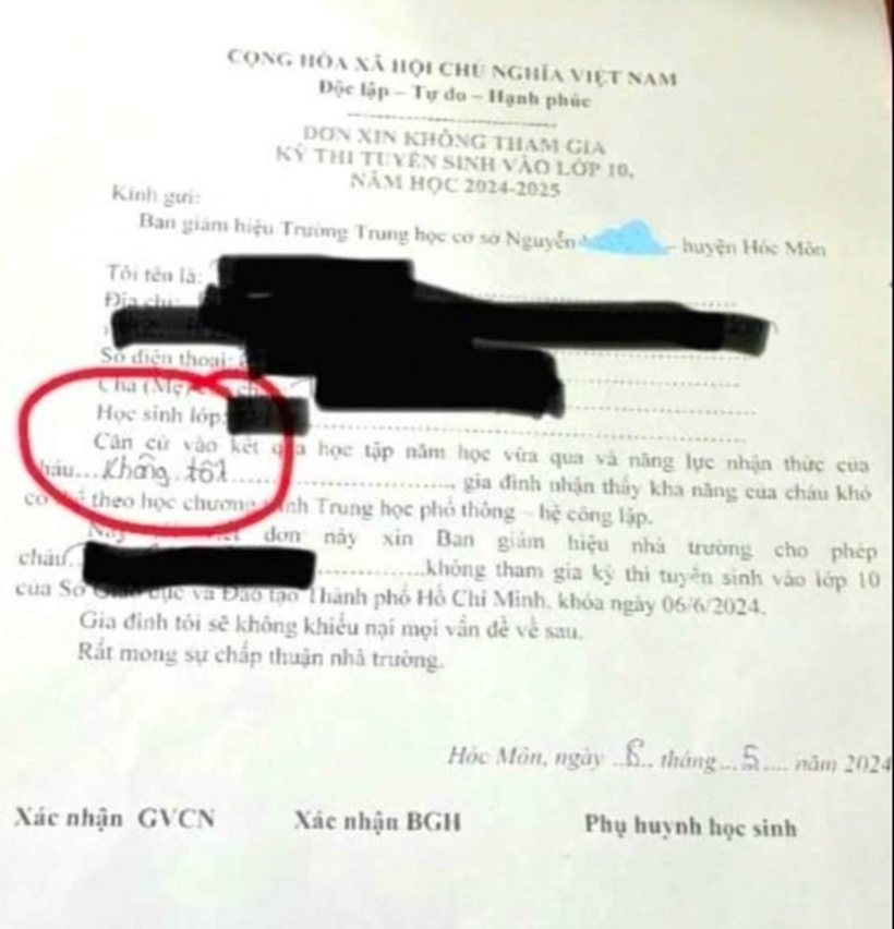 Hình ảnh lá đơn được chia sẻ trên mạng xã hội. Ảnh: VOV.