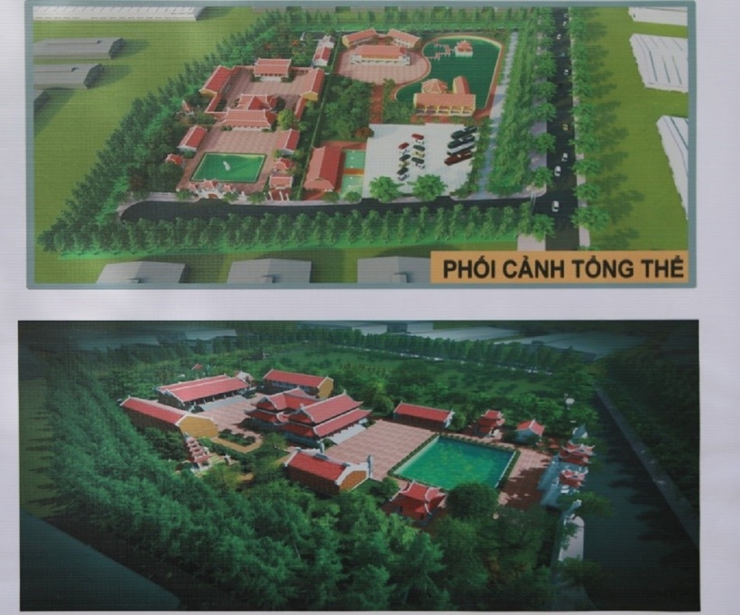 Phối cảnh xây dựng chùa Lái.