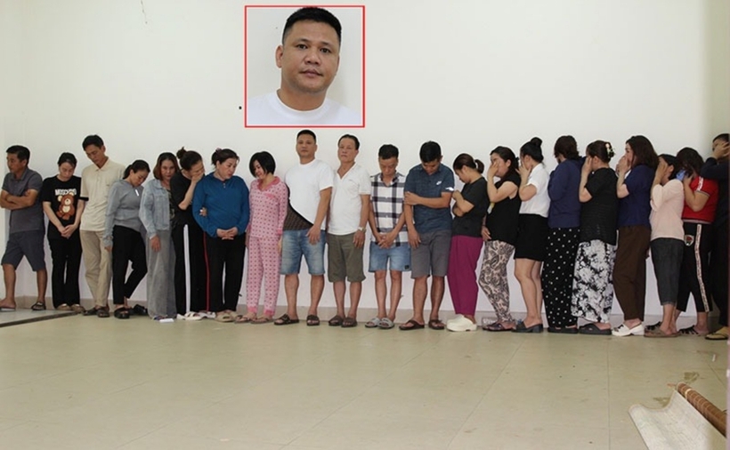 Trịnh Công Chính (ảnh nhỏ) và các đối tượng bị bắt giữ. Ảnh: Công An Nhân Dân