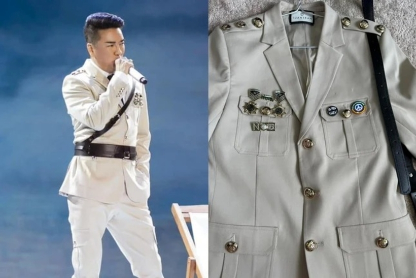 Bộ trang phục biểu diễn gây tranh cãi của Đàm Vĩnh Hưng. Ảnh: Tiền Phong