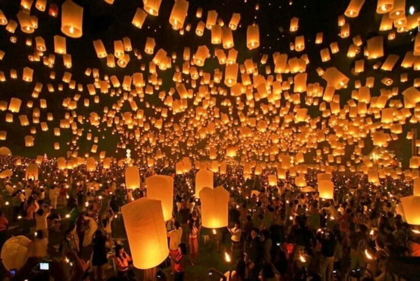 Lễ hội đèn lồng Yi Peng tại Thái Lan. Ảnh minh họa