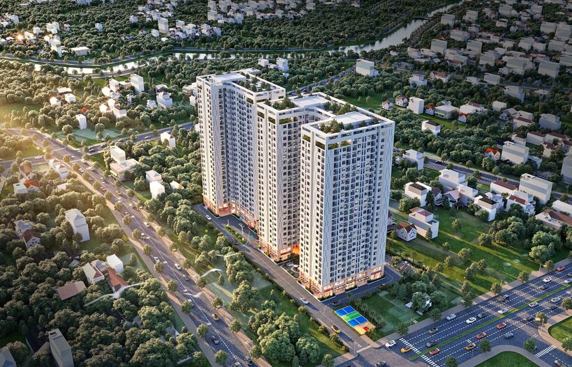 Phối cảnh dự án STown Gateway của chủ đầu tư STC Corp trên mặt tiền Quốc lộ 13.