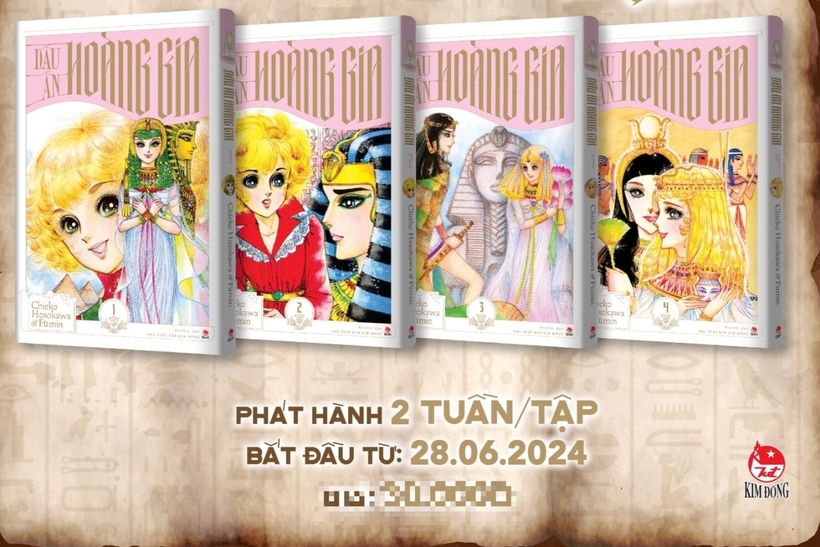 NXB Kim Đồng công bố thiết kế bìa sách bộ truyện Dấu ấn hoàng gia - phiên bản tái bản của Nữ hoàng Ai Cập. Ảnh: NXB Kim Đồng/ Dân Trí