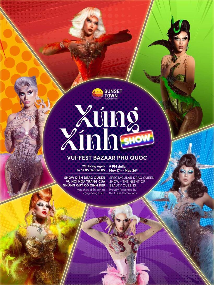 Những nghệ sĩ drag queen “xúng xính” trong poster của show diễn