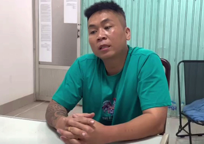 Trần Thanh Lực tại cơ quan điều tra. (Ảnh: VNE)