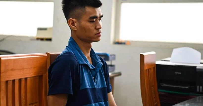 Lường Văn Nam tại cơ quan công an. (Ảnh: Minh Tuệ)